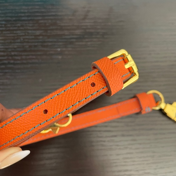 Mini Top Handle Satchel Bag - Turquoise and Orange - Picture 12 of 12